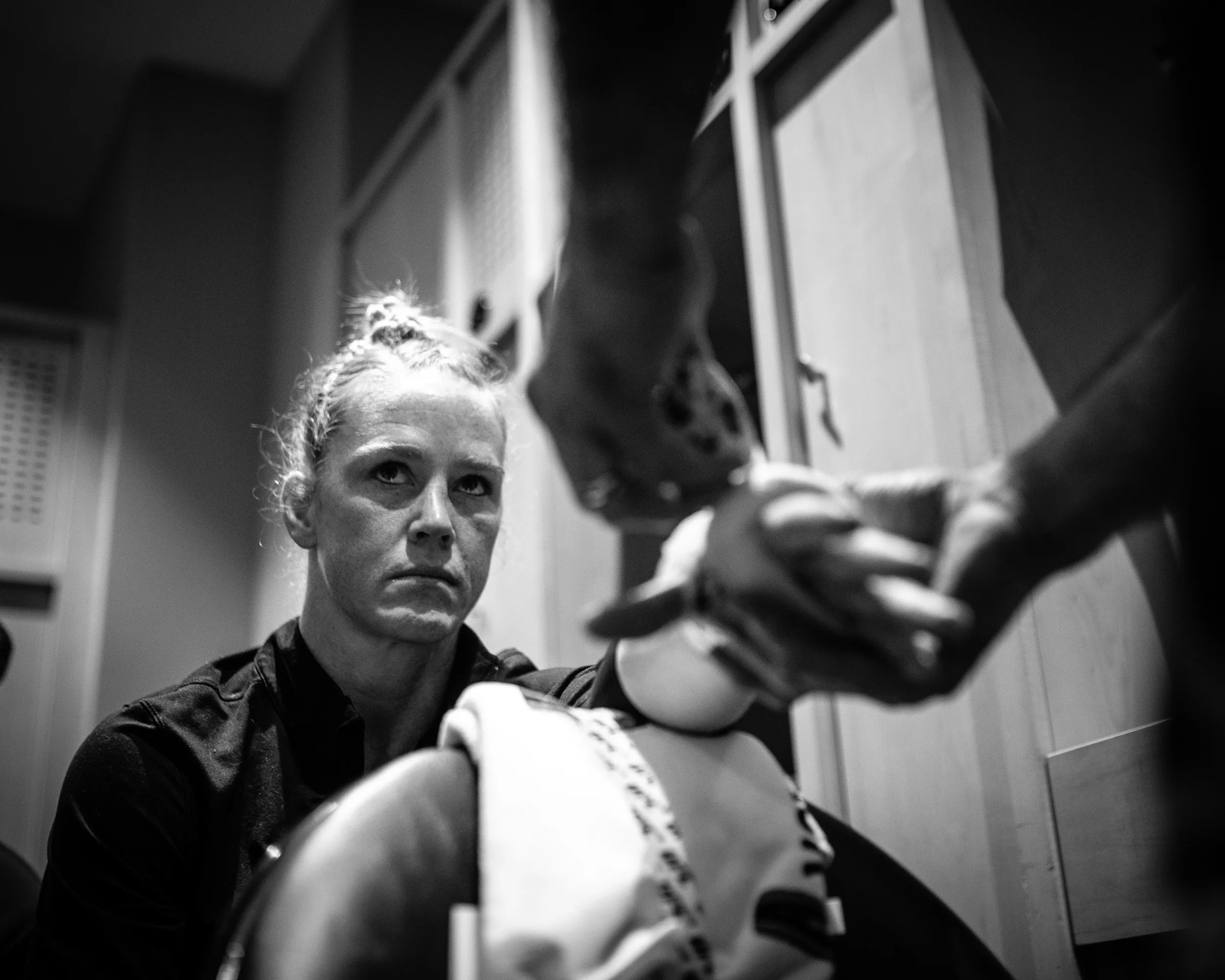 Holly Holm — locker room before the UFC fight